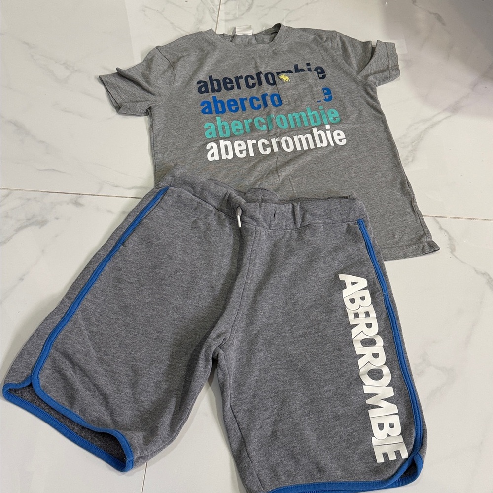 Abercrombie & Fitch Gray Shorts with Blue Trim